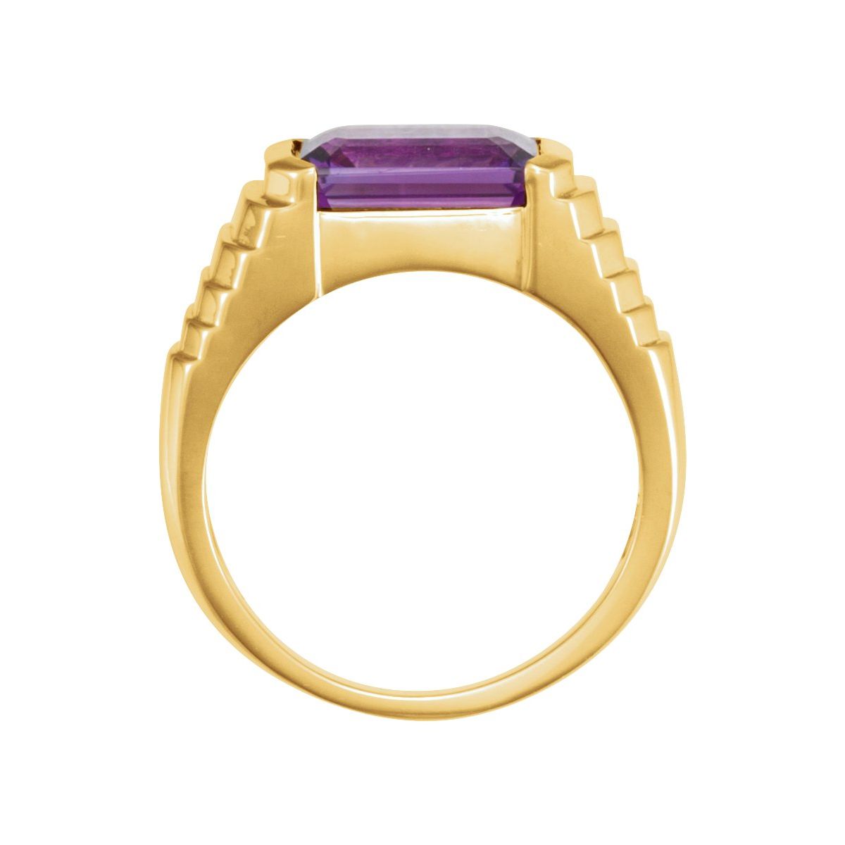 Emerald Bezel-Set Ring