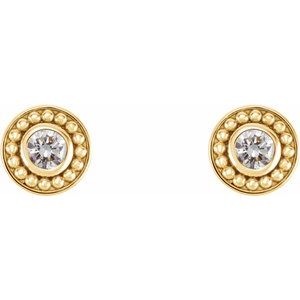 Bezel-Set Beaded Earrings