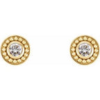 Bezel-Set Beaded Earrings