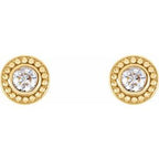 Bezel-Set Beaded Earrings