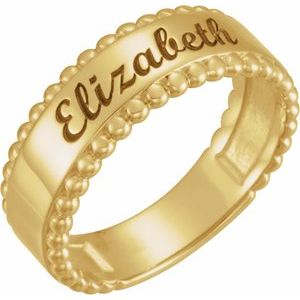 Engravable Beaded Ring