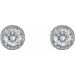 Round 4-Prong Halo-Style Earrings