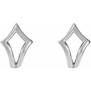 Geometric J-Hoop Earrings