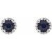 Round 4-Prong Halo-Style Earrings