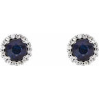 Round 4-Prong Halo-Style Earrings