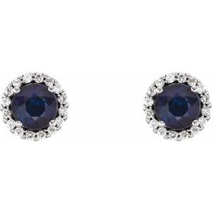 Round 4-Prong Halo-Style Earrings