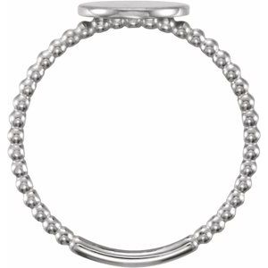 Be Posh® Engravable Beaded Signet Ring