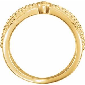 Bezel-Set Beaded Ring