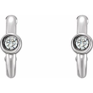 Bezel-Set Huggie Earrings