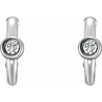 Bezel-Set Huggie Earrings