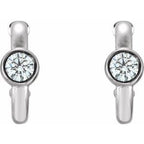 Bezel-Set Huggie Earrings