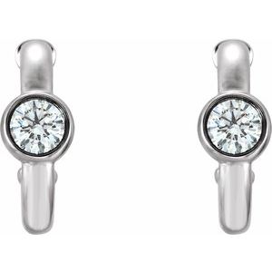 Bezel-Set Huggie Earrings