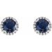 Round 4-Prong Halo-Style Earrings
