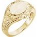 Oval Leaf Design Signet Ring