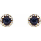Round 4-Prong Halo-Style Earrings