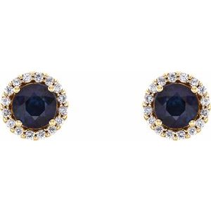 Round 4-Prong Halo-Style Earrings
