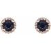 Round 4-Prong Halo-Style Earrings