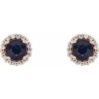 Round 4-Prong Halo-Style Earrings