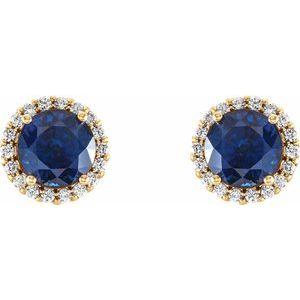 Round 4-Prong Halo-Style Earrings