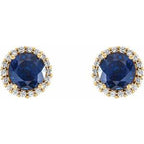 Round 4-Prong Halo-Style Earrings