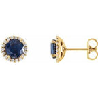 Round 4-Prong Halo-Style Earrings