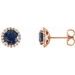 Round 4-Prong Halo-Style Earrings