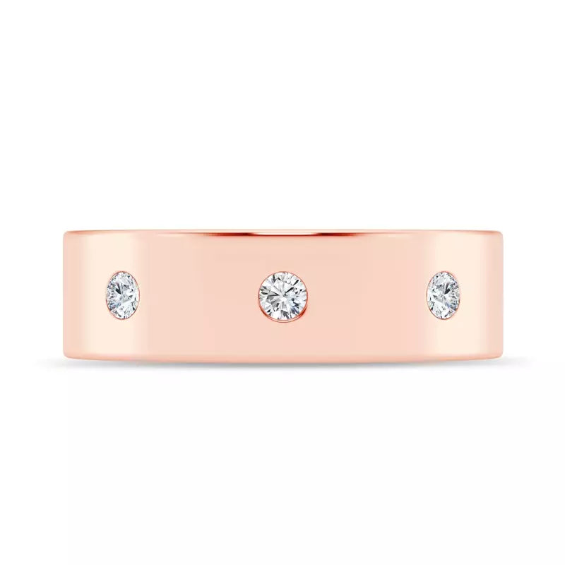 Men's Low Dome Flush Set Diamond Band image