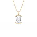 4 ctw Emerald LGD Half Bezel Solitaire Pendant – 16-18 Inches