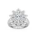 Daria 4 ¾ ctw Oval, Pear and Round LGD Halo Engagement Ring - 14K White Gold / F-VS2