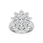 Daria 4 ¾ ctw Oval, Pear and Round LGD Halo Engagement Ring - 18K White Gold / F-VS2