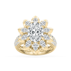 Daria 4 ¾ ctw Oval, Pear and Round LGD Halo Engagement Ring - 18K Yellow Gold / F-VS2