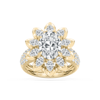 Daria 4 ¾ ctw Oval, Pear and Round LGD Halo Engagement Ring - 14K Yellow Gold / E-VS1