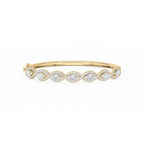 4 ⅞ ctw Round and Marquise LGD Infinity Bangle Bracelet  - 7.25 Inches