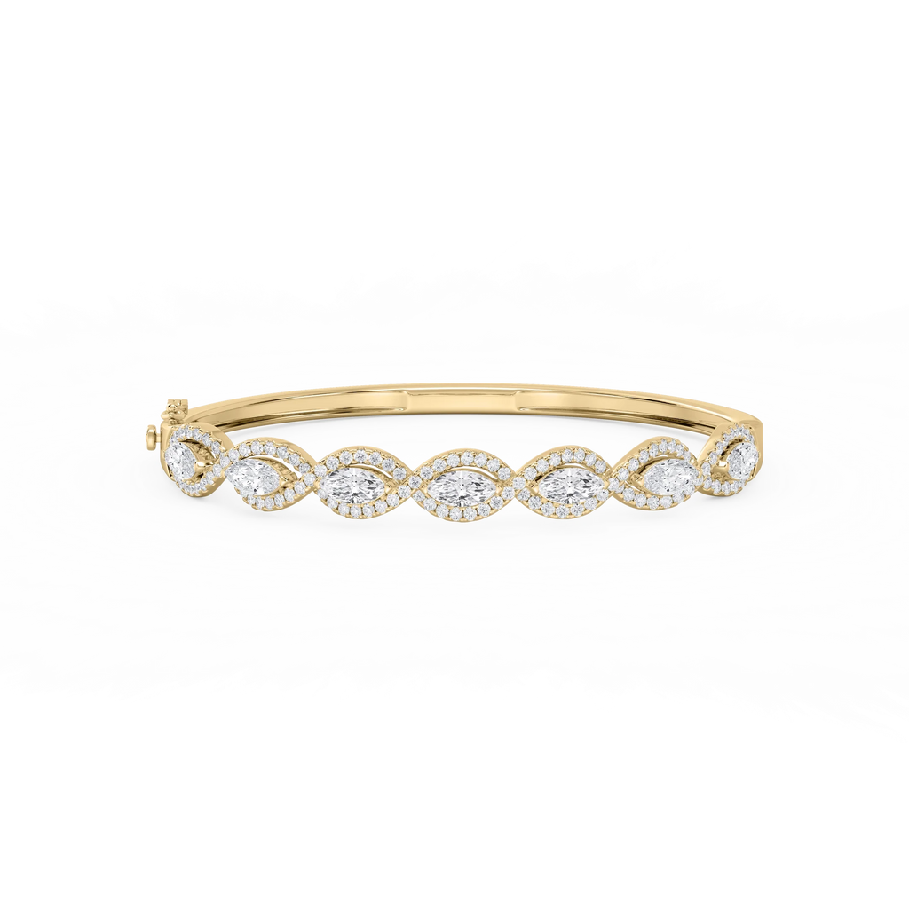 4 ⅞ ctw Round and Marquise LGD Infinity Bangle Bracelet  - 7.25 Inches