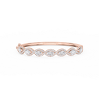 4 ⅞ ctw Round and Marquise LGD Infinity Bangle Bracelet  - 7.25 Inches