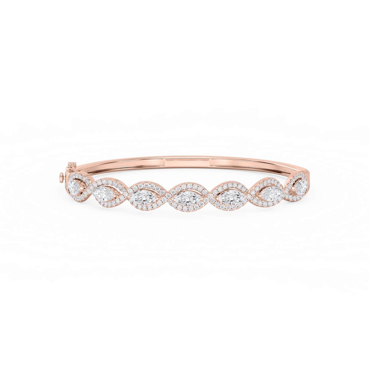 4 ⅞ ctw Round and Marquise LGD Infinity Bangle Bracelet  - 7.25 Inches