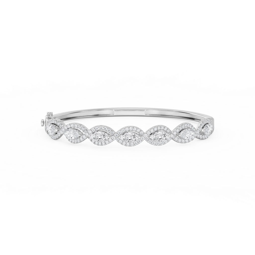4 ⅞ ctw Round and Marquise LGD Infinity Bangle Bracelet  - 7.25 Inches