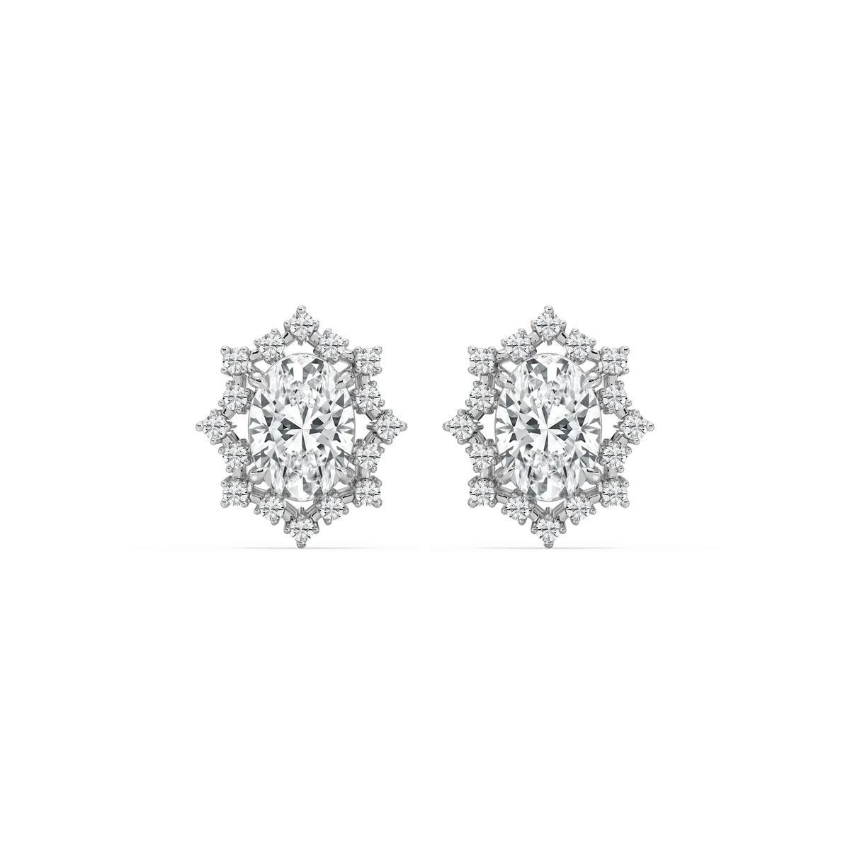 4 ⅕ ctw Oval LGD Framed Stud Earrings