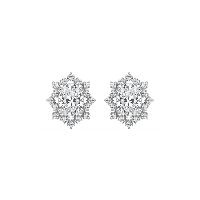 4 ⅕ ctw Oval LGD Framed Stud Earrings