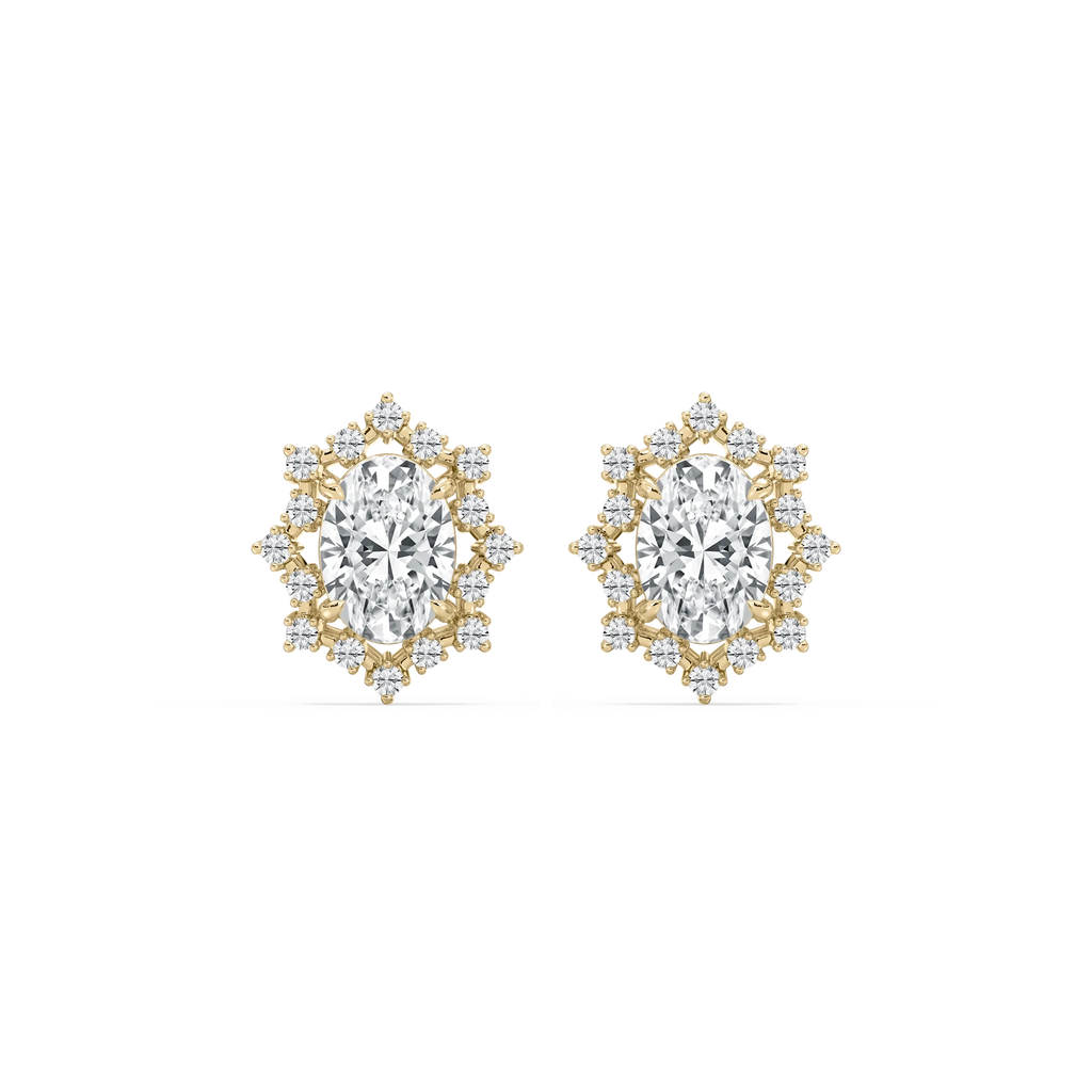 4 ⅕ ctw Oval LGD Framed Stud Earrings