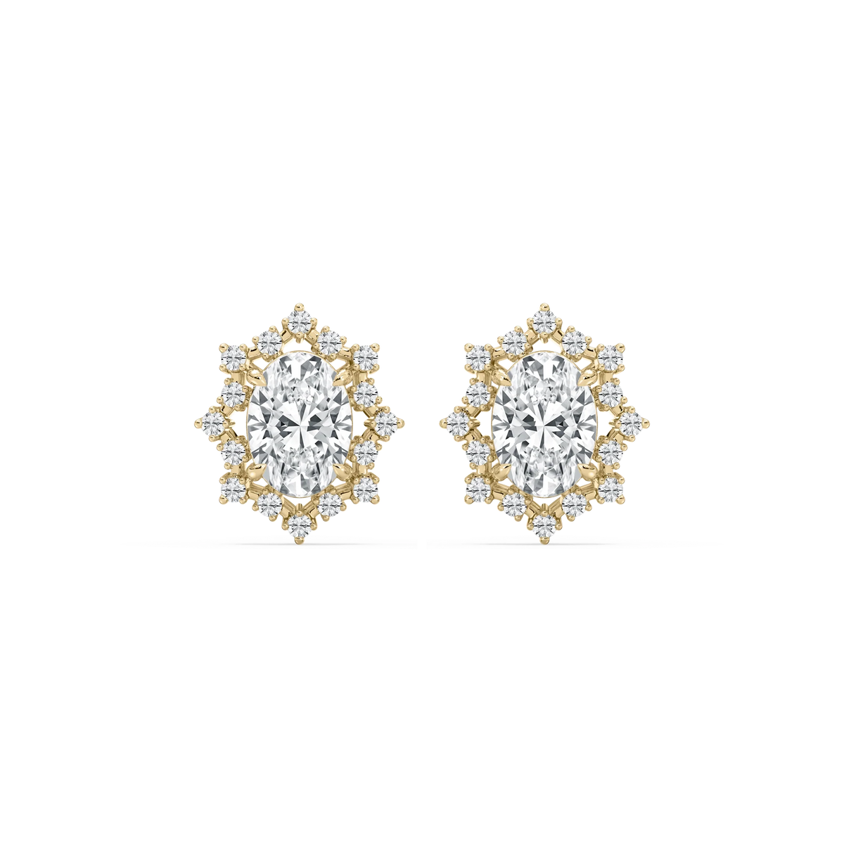 4 ⅕ ctw Oval LGD Framed Stud Earrings