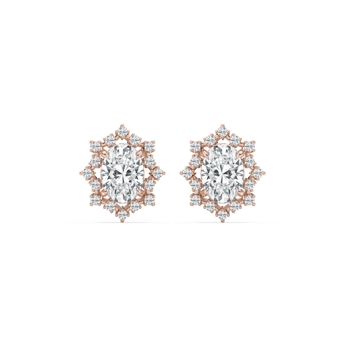 4 ⅕ ctw Oval LGD Framed Stud Earrings