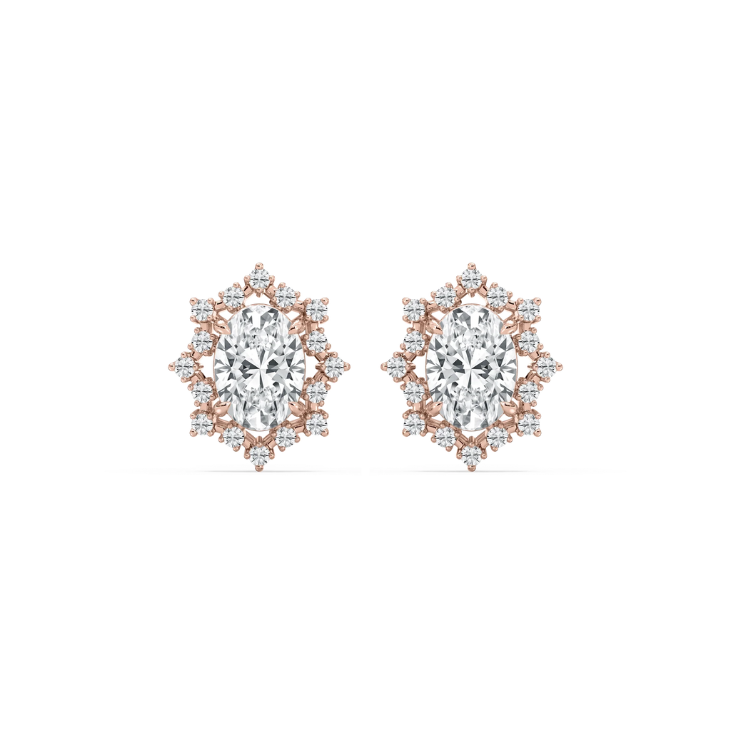 4 ⅕ ctw Oval LGD Framed Stud Earrings