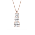 4 ctw Round LGD Three Stone Pendant – 16-18 Inches