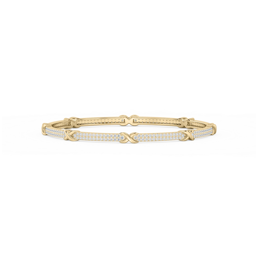 4 ½ ctw Round LGD X Bangle Bracelet  - 7.25 Inches