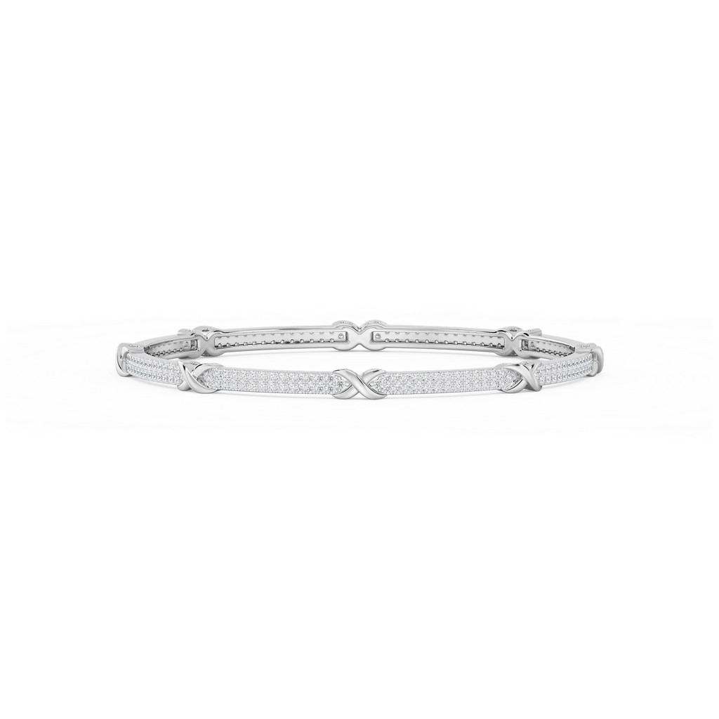 4 ½ ctw Round LGD X Bangle Bracelet  - 7.25 Inches