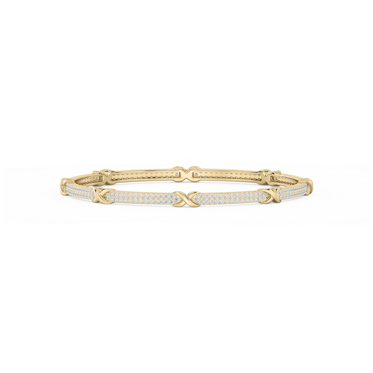 4 ½ ctw Round LGD X Bangle Bracelet  - 7.25 Inches