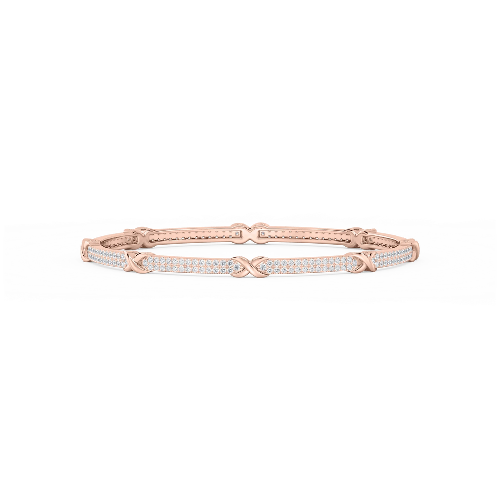4 ½ ctw Round LGD X Bangle Bracelet  - 7.25 Inches