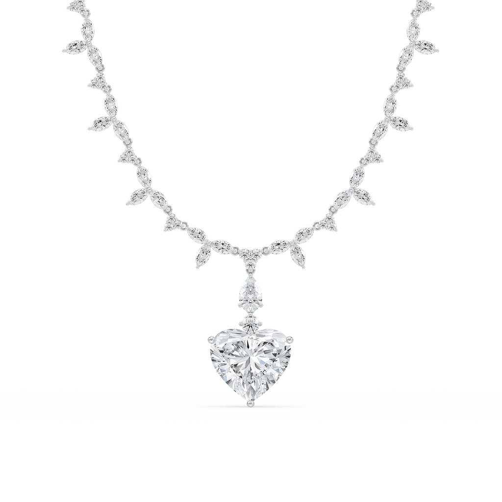 40 ½ ctw Heart LGD Drop Necklace Pendant - 18 Inches - Signature Collection