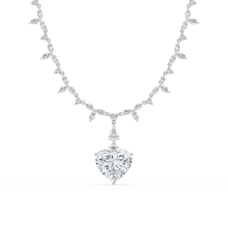 40 ½ ctw Heart LGD Drop Necklace Pendant - 18 Inches - Signature Collection